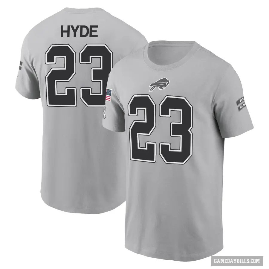 Men's ＃23 Micah Hyde Buffalo Bills Gray 2024 Salute to Service T-Shirt