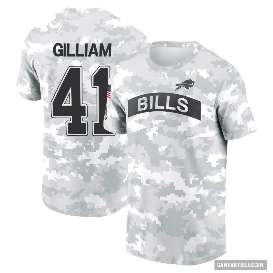 Men's ＃41 Reggie Gilliam Buffalo Bills Camo Arctic 2024 Salute to Service Performance T-Shirt