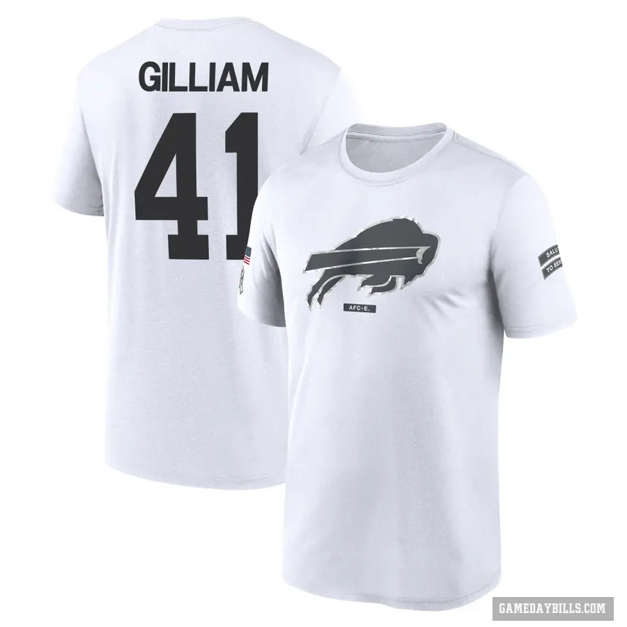 Men's ＃41 Reggie Gilliam Buffalo Bills White 2024 Salute to Service Performance T-Shirt