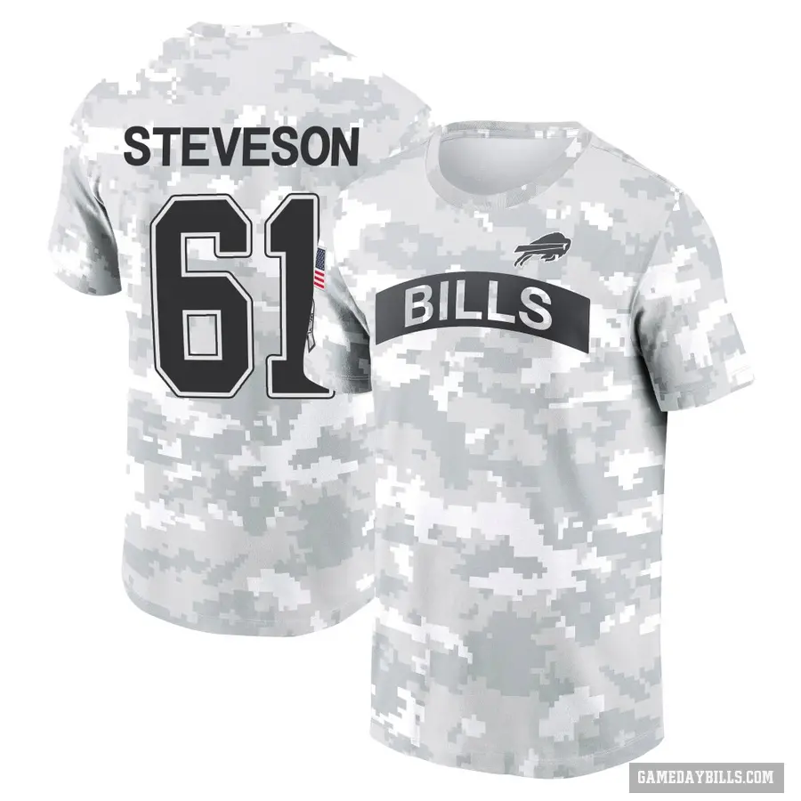 Men's ＃61 Gable Steveson Buffalo Bills Camo Arctic 2024 Salute to Service Performance T-Shirt