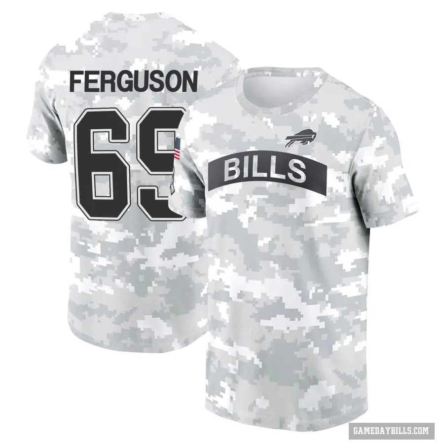 Men's ＃69 Reid Ferguson Buffalo Bills Camo Arctic 2024 Salute to Service Performance T-Shirt