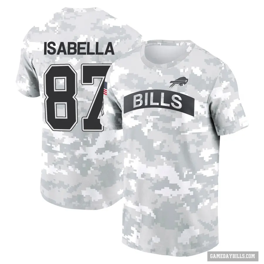 Men's ＃87 Andy Isabella Buffalo Bills Camo Arctic 2024 Salute to Service Performance T-Shirt