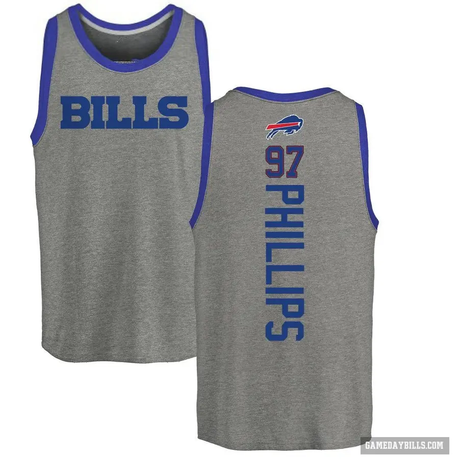 Men's ＃97 Jordan Phillips Buffalo Bills Ash Backer Tank Top