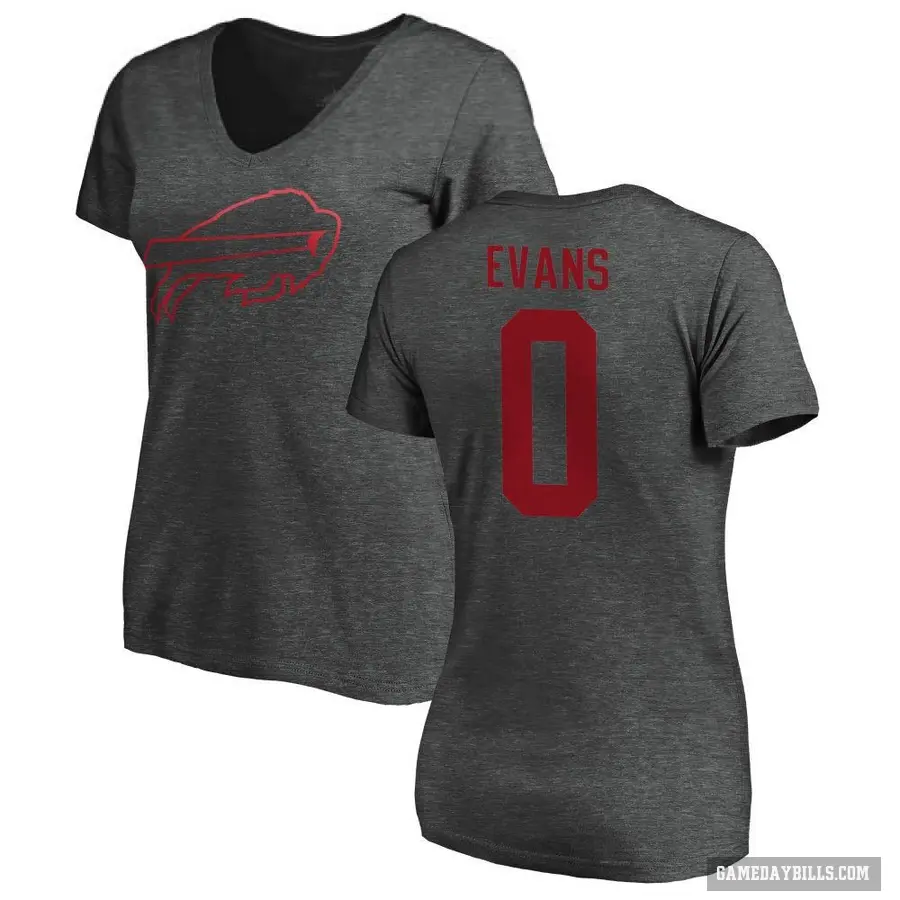 Women's ＃0 Darrynton Evans Buffalo Bills Ash One Color T-Shirt