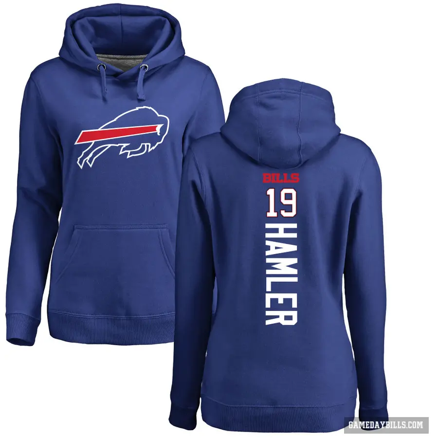 Women's ＃19 KJ Hamler Buffalo Bills Royal Pro Line Backer Pullover Hoodie