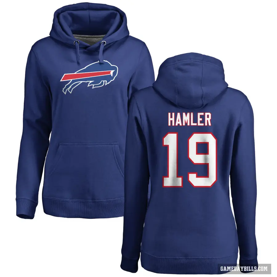 Women's ＃19 KJ Hamler Buffalo Bills Royal Pro Line by Branded Name & Number Pullover Hoodie