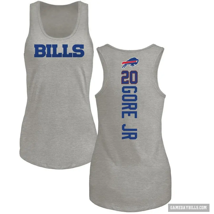 Women's ＃20 Frank Gore Jr. Buffalo Bills Ash Backer Tank Top