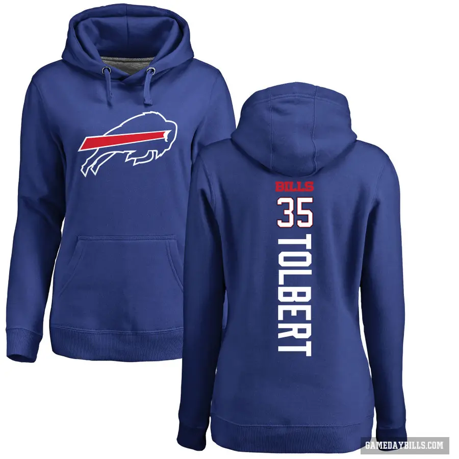 Women's ＃35 Mike Tolbert Buffalo Bills Royal Pro Line Backer Pullover Hoodie