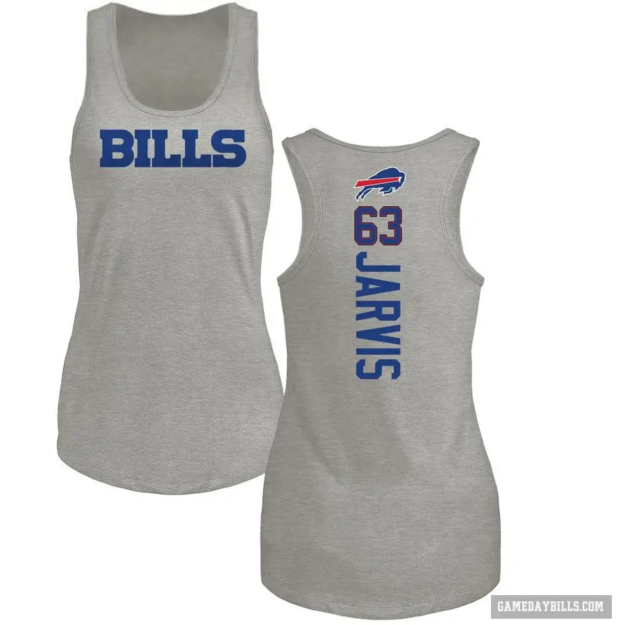 Women's ＃63 Kevin Jarvis Buffalo Bills Ash Backer Tank Top