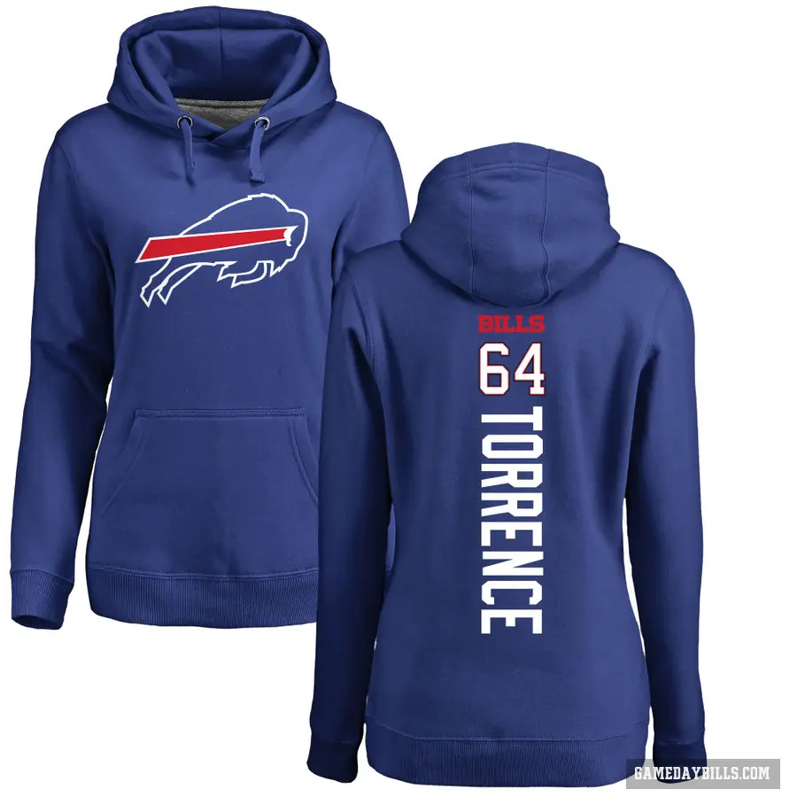 Women's ＃64 O'Cyrus Torrence Buffalo Bills Royal Pro Line Backer Pullover Hoodie