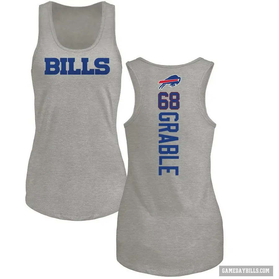 Women's ＃68 Tylan Grable Buffalo Bills Ash Backer Tank Top