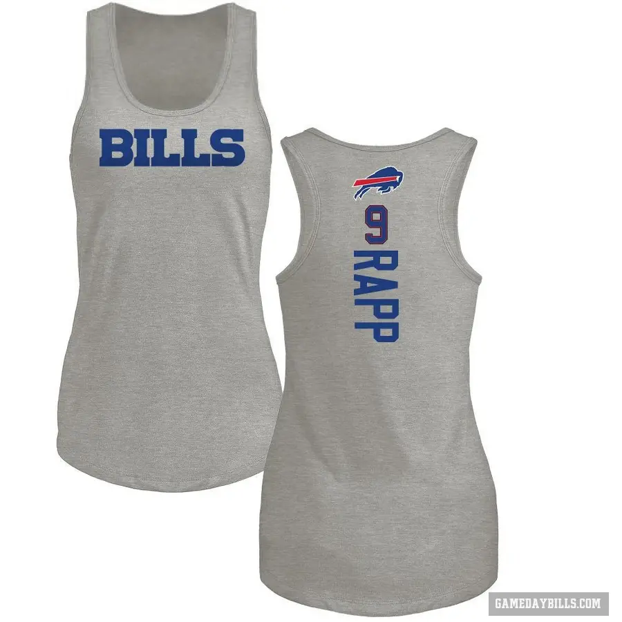 Women's ＃9 Taylor Rapp Buffalo Bills Ash Backer Tank Top