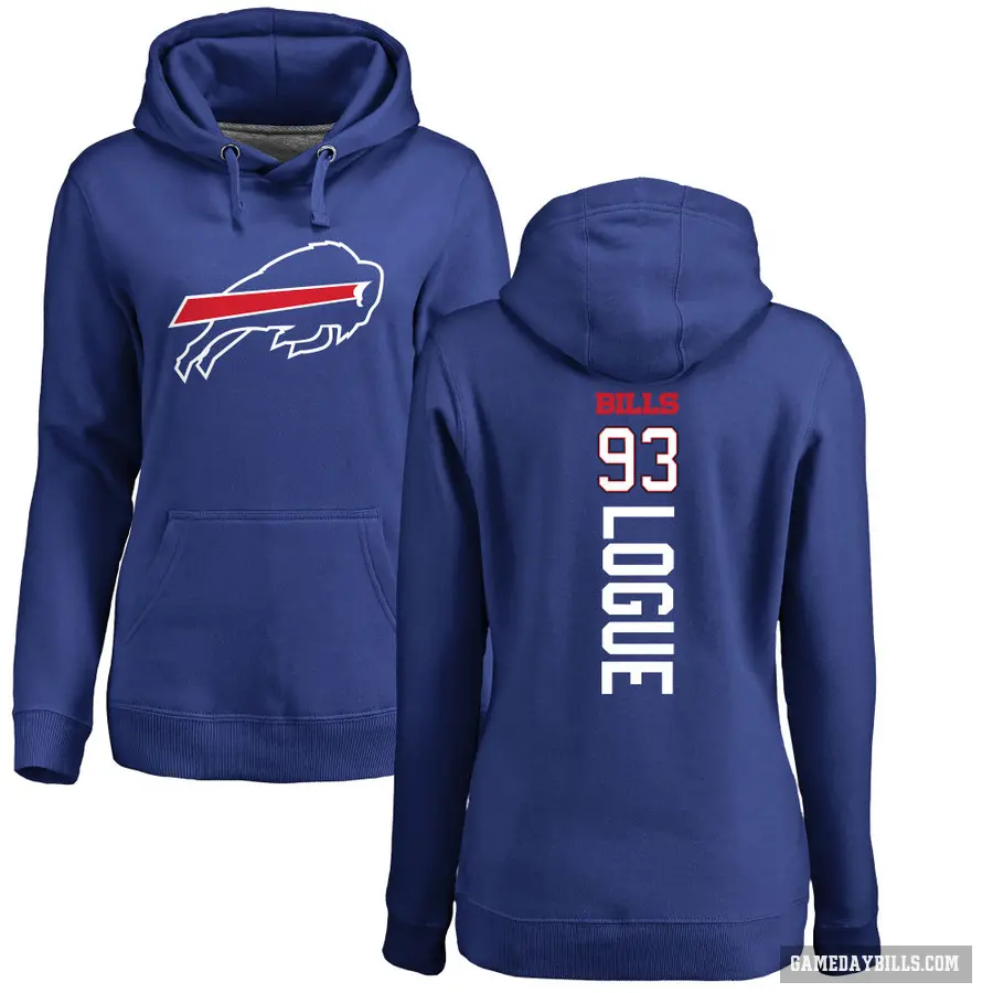 Women's ＃93 Zion Logue Buffalo Bills Royal Pro Line Backer Pullover Hoodie