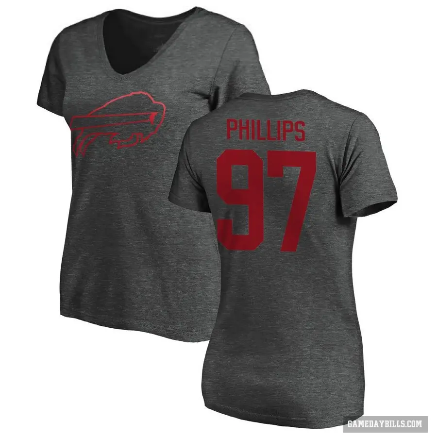 Women's ＃97 Jordan Phillips Buffalo Bills Ash One Color T-Shirt