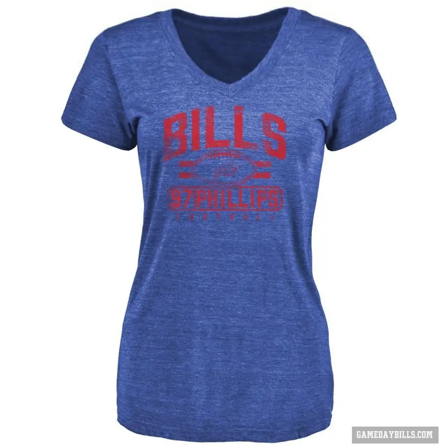 Women's ＃97 Jordan Phillips Buffalo Bills Royal Flanker T-Shirt