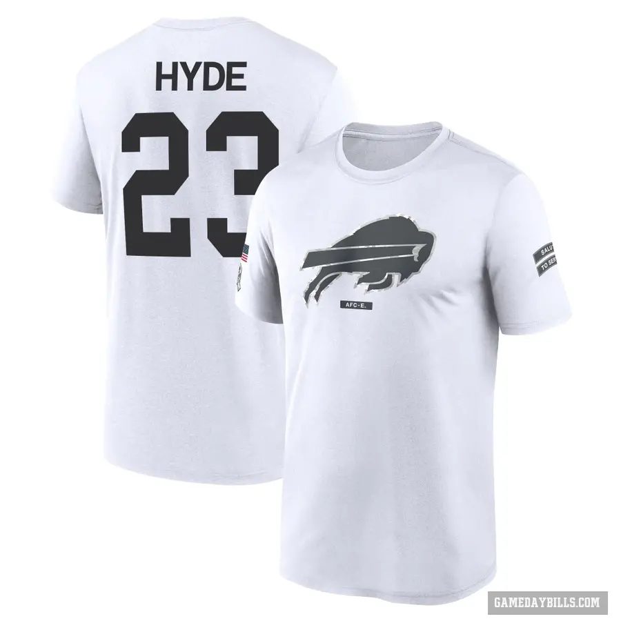 Youth ＃23 Micah Hyde Buffalo Bills White 2024 Salute to Service Performance T-Shirt