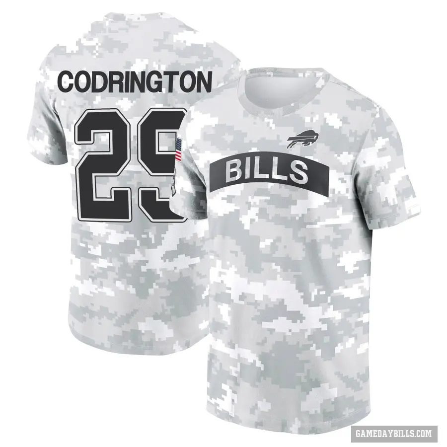 Youth ＃29 Brandon Codrington Buffalo Bills Camo Arctic 2024 Salute to Service Performance T-Shirt