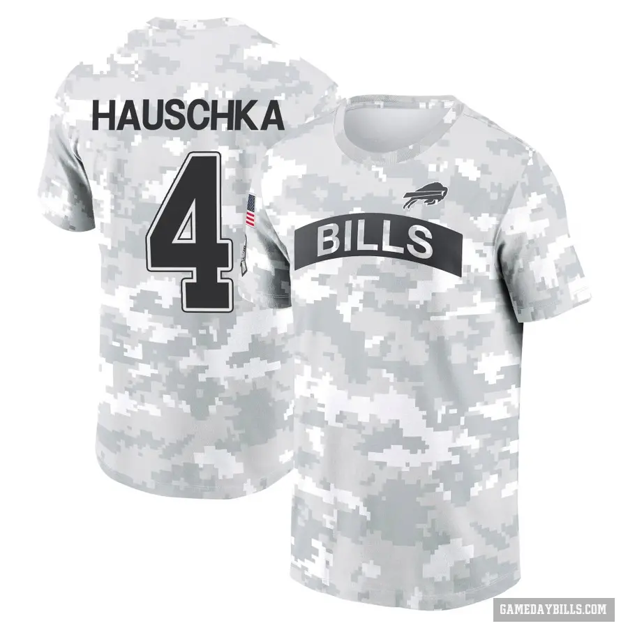 Youth ＃4 Stephen Hauschka Buffalo Bills Camo Arctic 2024 Salute to Service Performance T-Shirt
