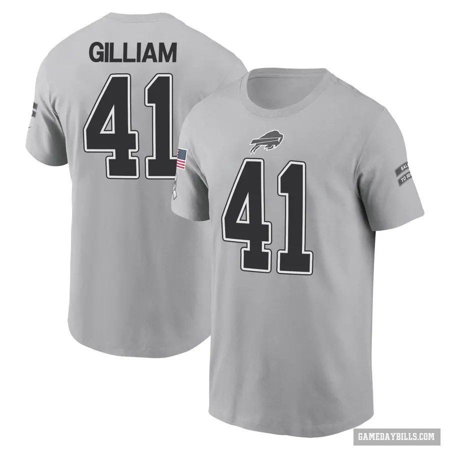 Youth ＃41 Reggie Gilliam Buffalo Bills Gray 2024 Salute to Service T-Shirt