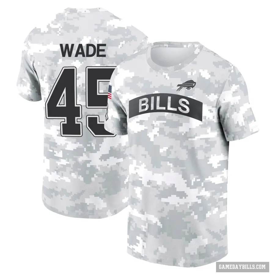 Youth ＃45 Christian Wade Buffalo Bills Camo Arctic 2024 Salute to Service Performance T-Shirt