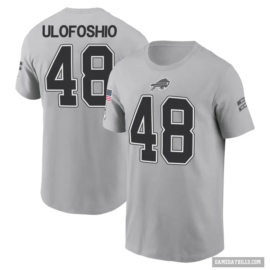 Youth ＃48 Edefuan Ulofoshio Buffalo Bills Gray 2024 Salute to Service T-Shirt