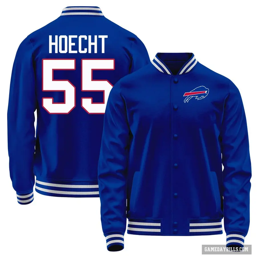 Youth ＃55 Michael Hoecht Buffalo Bills Blue Full-Snap Name & Number Jacket