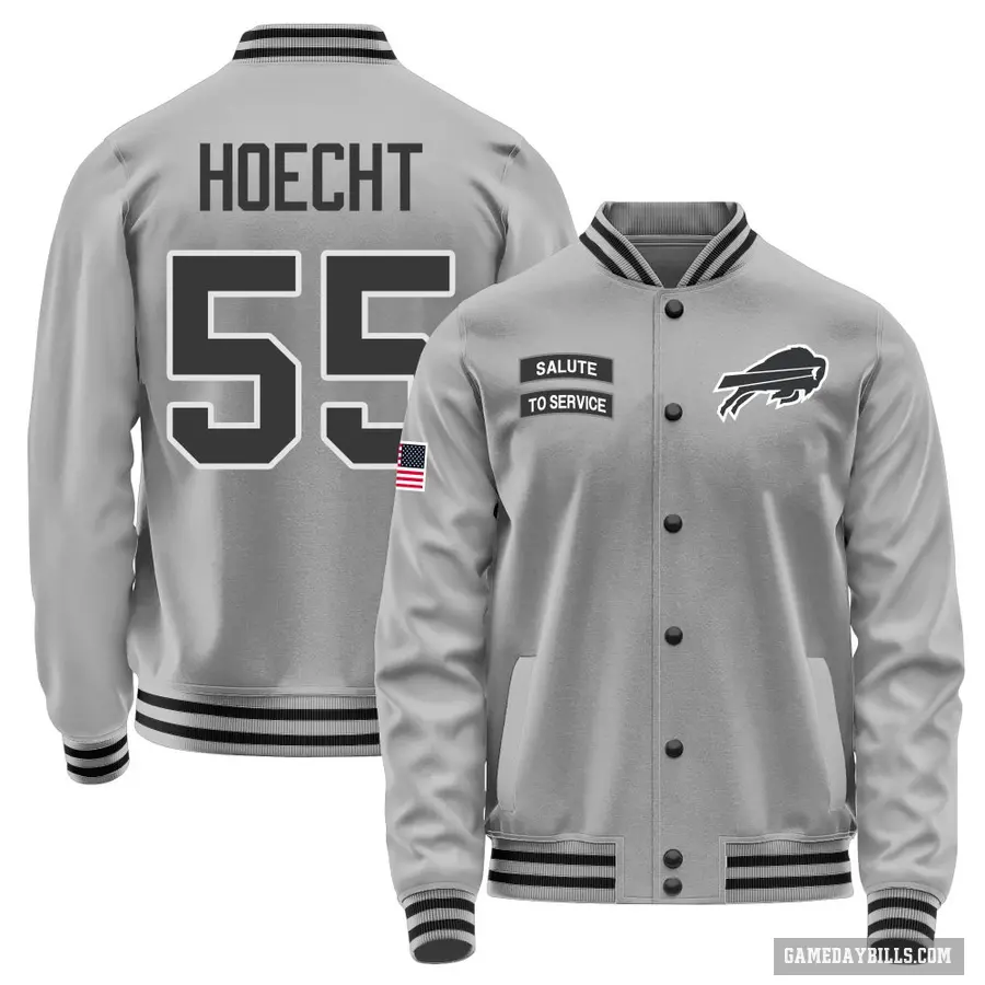 Youth ＃55 Michael Hoecht Buffalo Bills Gray Salute to Service Performance Jacket