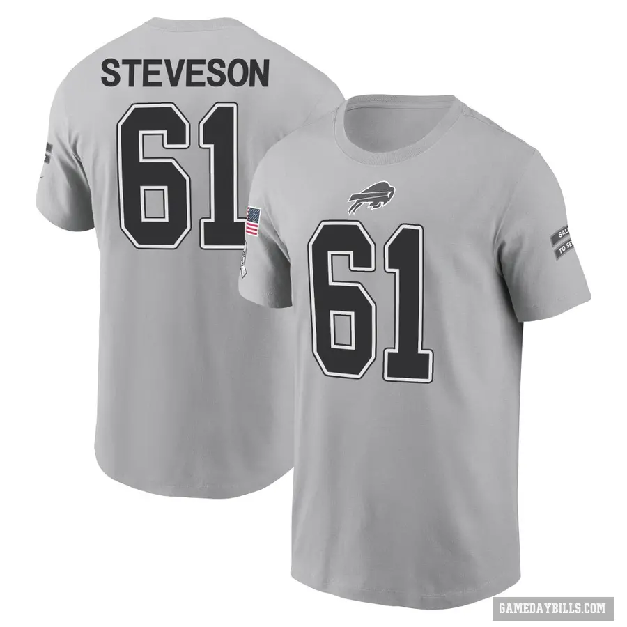 Youth ＃61 Gable Steveson Buffalo Bills Gray 2024 Salute to Service T-Shirt