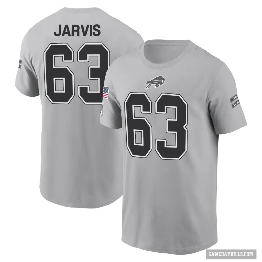 Youth ＃63 Kevin Jarvis Buffalo Bills Gray 2024 Salute to Service T-Shirt