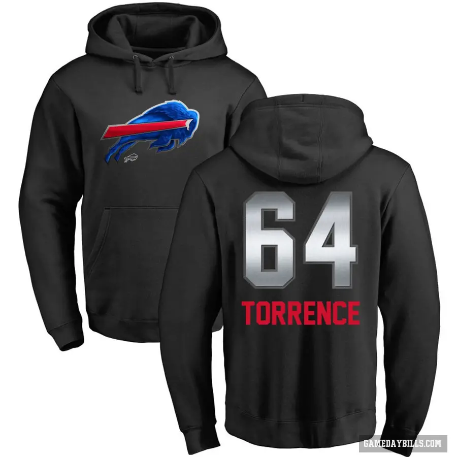 Youth ＃64 O'Cyrus Torrence Buffalo Bills Black Midnight Mascot Pullover Hoodie