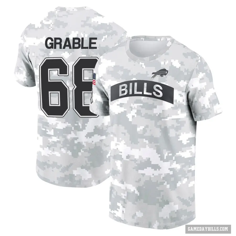Youth ＃68 Tylan Grable Buffalo Bills Camo Arctic 2024 Salute to Service Performance T-Shirt