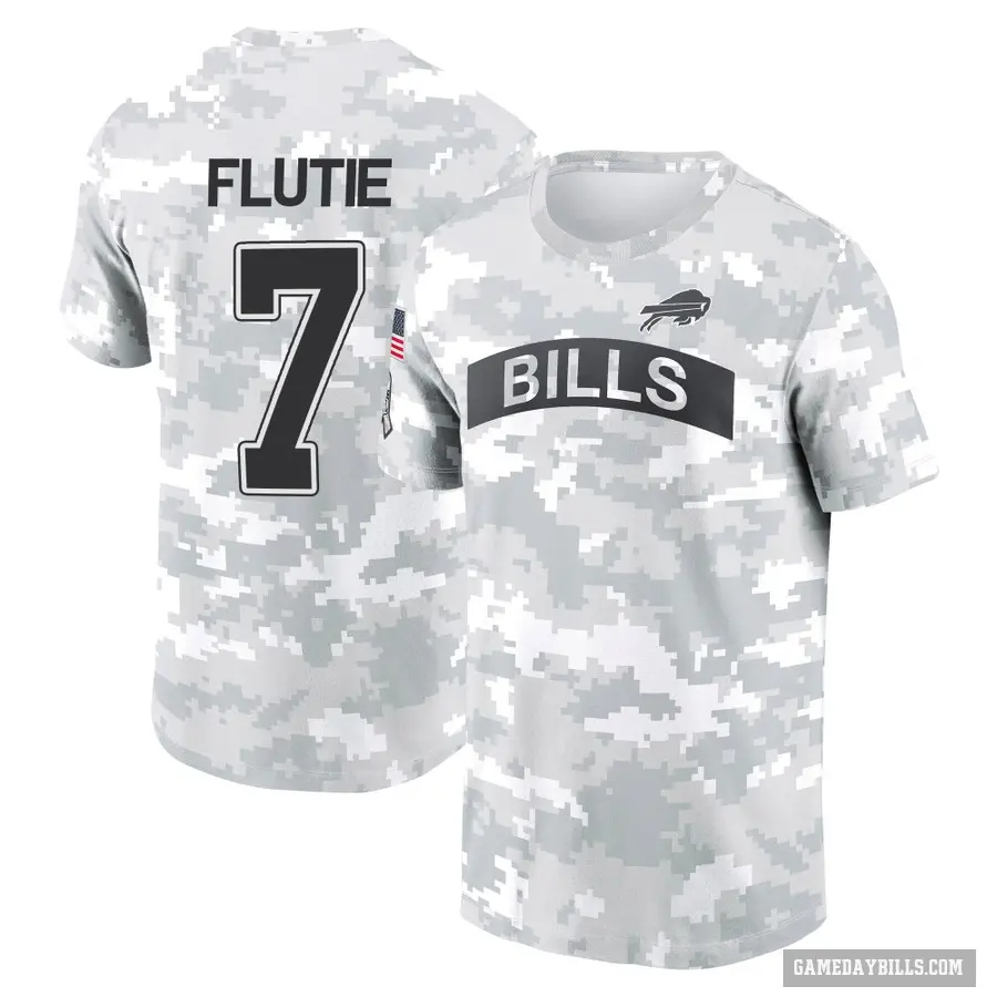 Youth ＃7 Doug Flutie Buffalo Bills Camo Arctic 2024 Salute to Service Performance T-Shirt