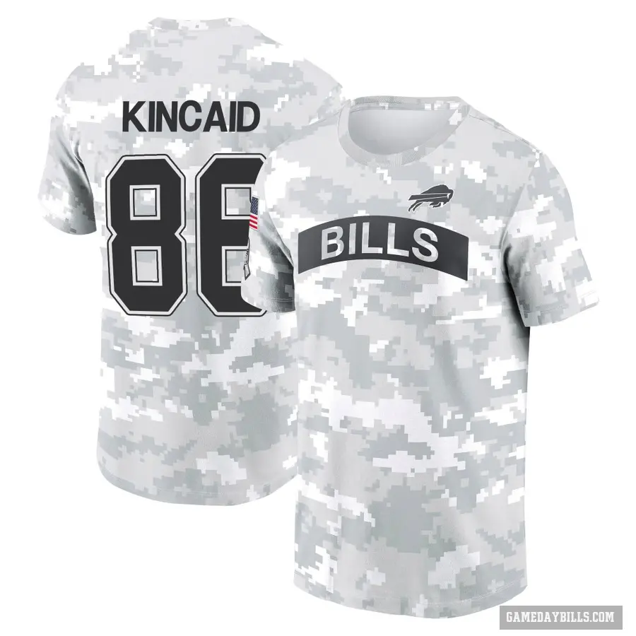 Youth ＃86 Dalton Kincaid Buffalo Bills Camo Arctic 2024 Salute to Service Performance T-Shirt