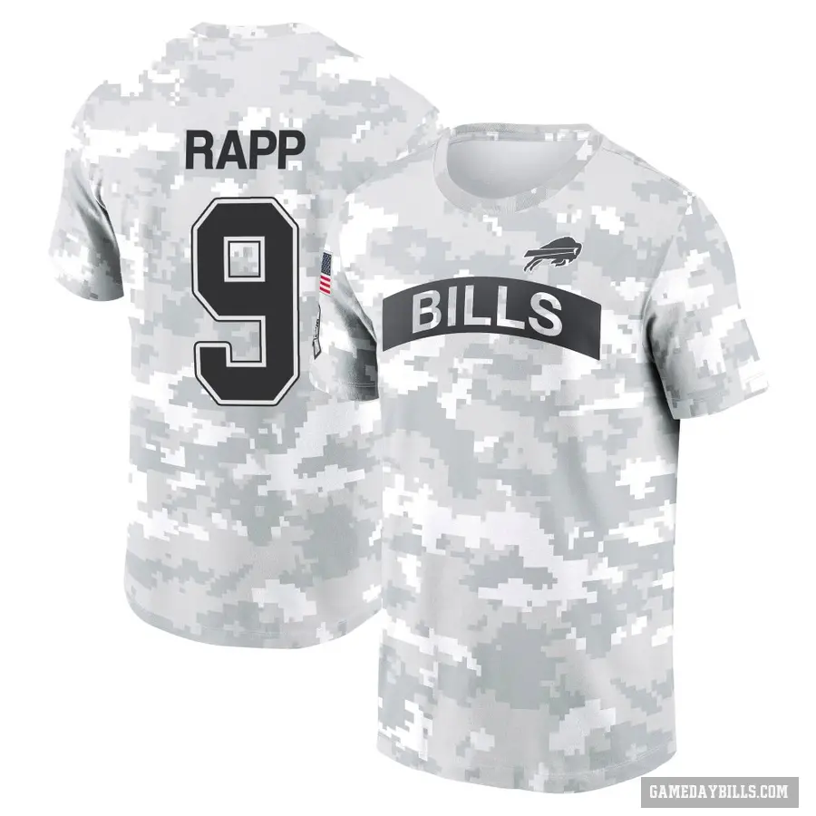 Youth ＃9 Taylor Rapp Buffalo Bills Camo Arctic 2024 Salute to Service Performance T-Shirt
