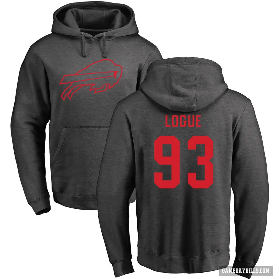 Youth ＃93 Zion Logue Buffalo Bills Pro Line by Branded Ash One Color Pullover Hoodie