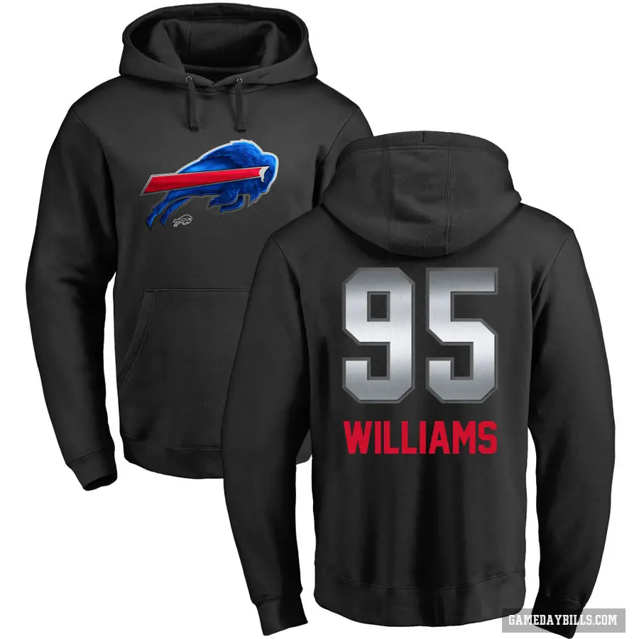 Youth ＃95 Kyle Williams Buffalo Bills Black Midnight Mascot Pullover Hoodie