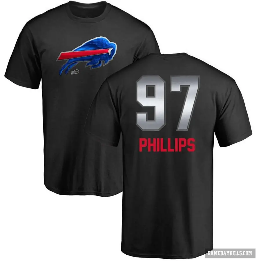Youth ＃97 Jordan Phillips Buffalo Bills Black Midnight Mascot T-Shirt